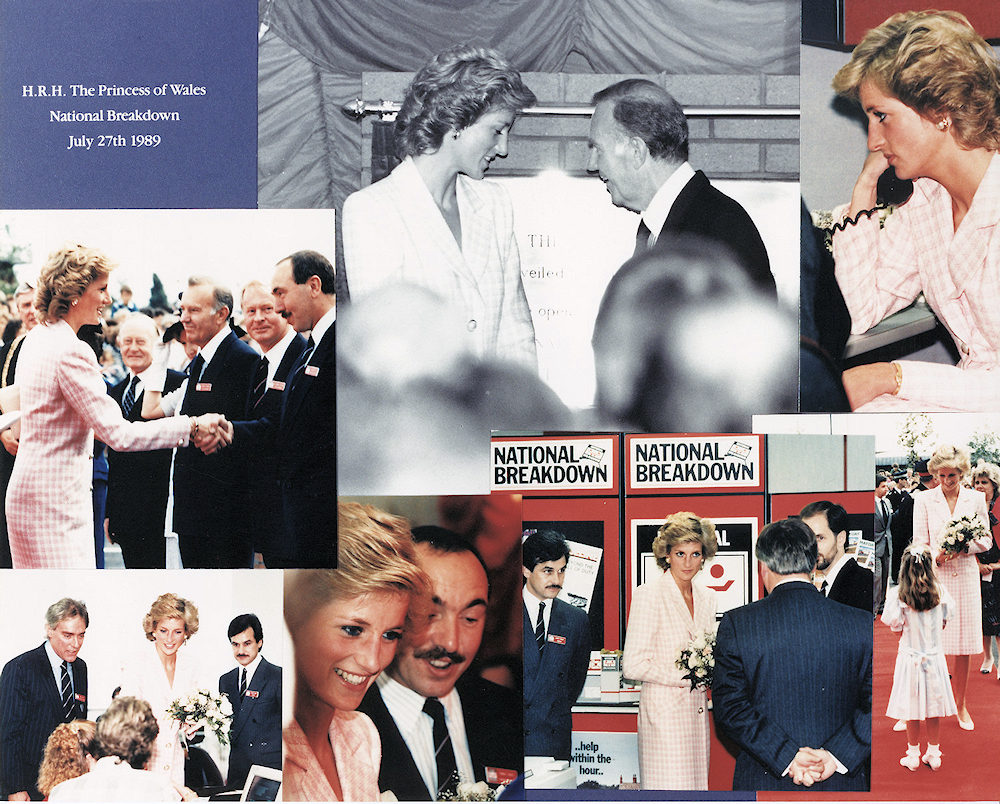 HRH Diana opening National Breakdowns Leeds HQ with Ernest Smith