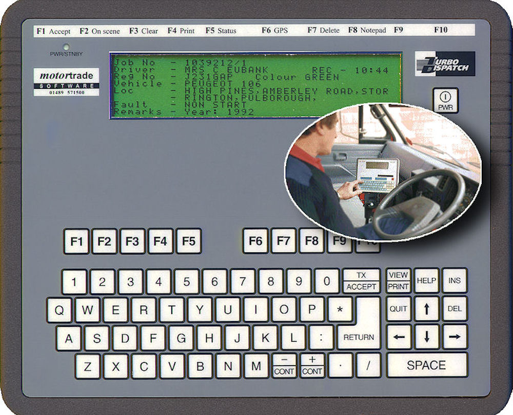 Astir Turbo Dispatch data terminal as used by Queens Motors